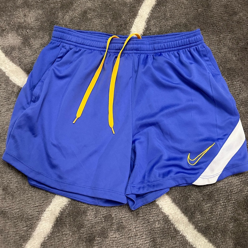 Nike Royal Blue Shorts with Yellow Highlights